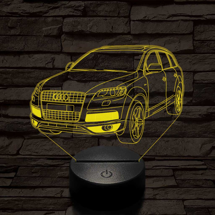 Audi Q7 autó 7 színű 3D led lámpa