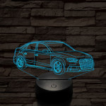 Audi TT autó 7 színű 3D led lámpa