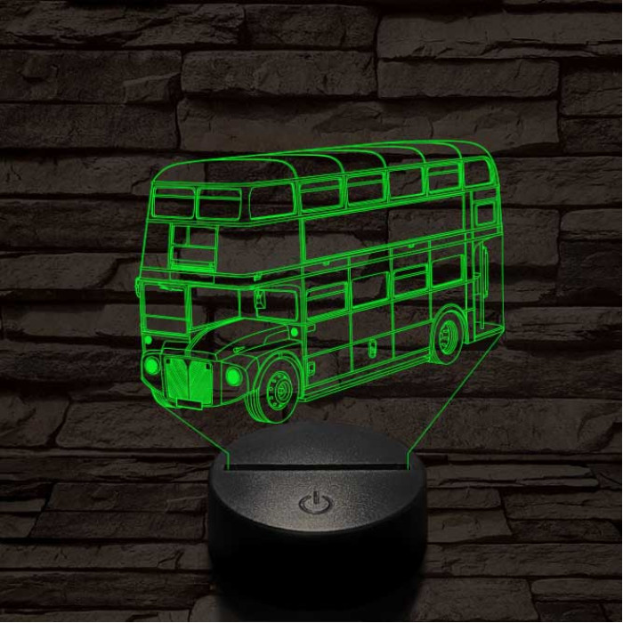 Dupla szintes busz 7 színű 3D led lámpa