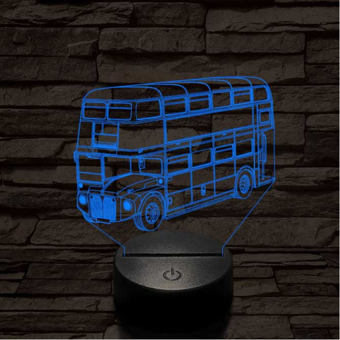 Dupla szintes busz 7 színű 3D led lámpa
