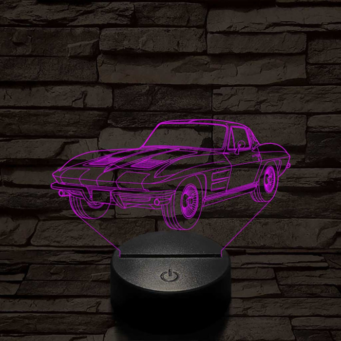 Chevrolet Corvette C2 7 színű 3D led lámpa