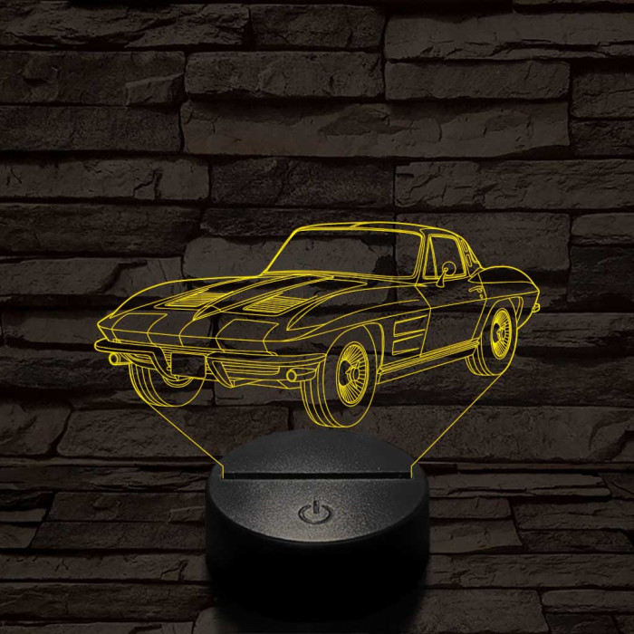 Chevrolet Corvette C2 7 színű 3D led lámpa