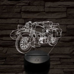 Oldalkocsis-motor  7 színű 3D led lámpa