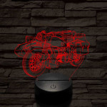 Oldalkocsis-motor  7 színű 3D led lámpa