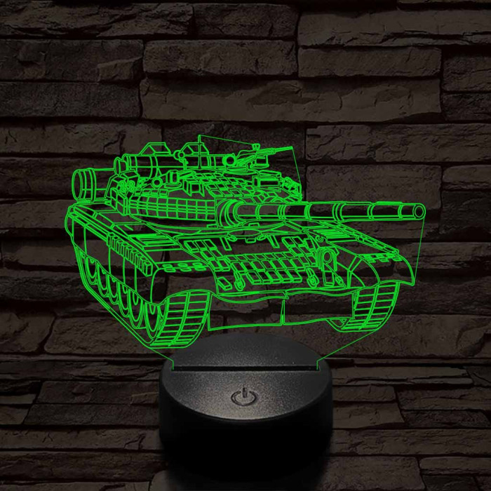 Tank szemből 7 színű 3D led lámpa