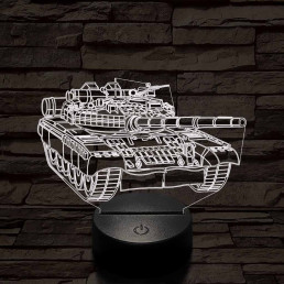 Tank szemből 7 színű 3D led lámpa