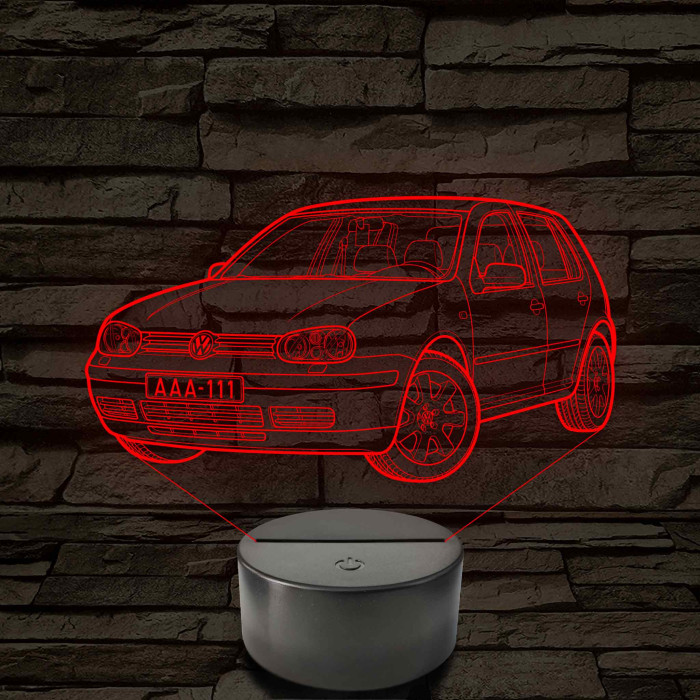 Volkswagen Golf 4 - 7 színű 3D led lámpa
