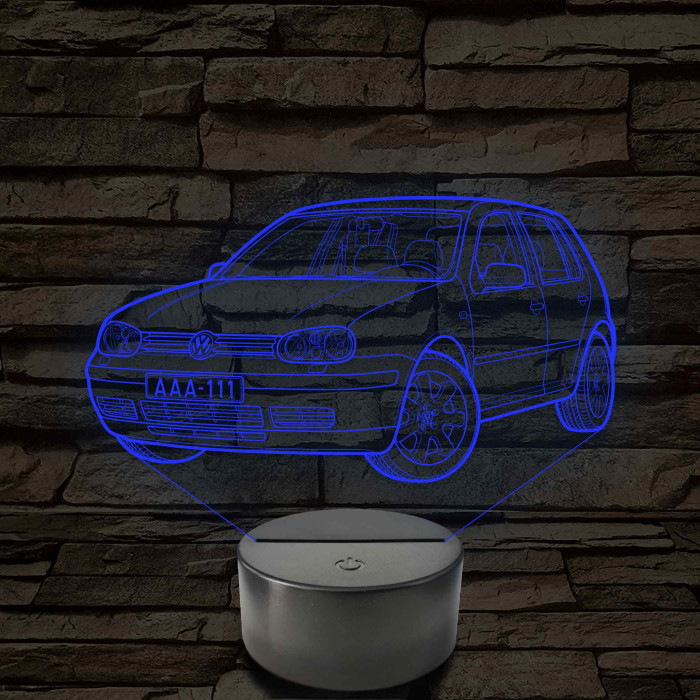 Volkswagen Golf 4 - 7 színű 3D led lámpa