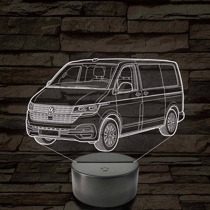 Volkswagen T6 kisbusz 7 színű 3D led lámpa