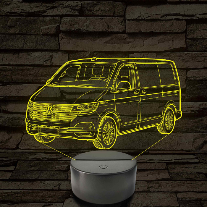 Volkswagen T6 kisbusz 7 színű 3D led lámpa