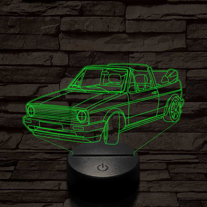 Volkswagen Golf mk 1 cabrio 7 színű 3D led lámpa