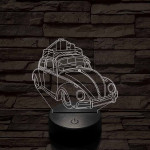 Volkswagen Bogár 7 színű 3D led lámpa