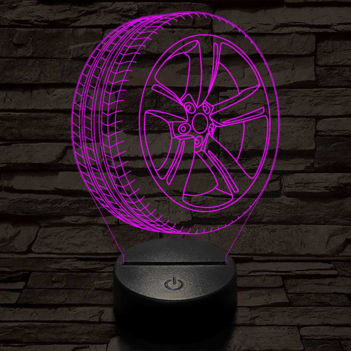 Abroncs felnivel 2 7 színű  3D led lámpa