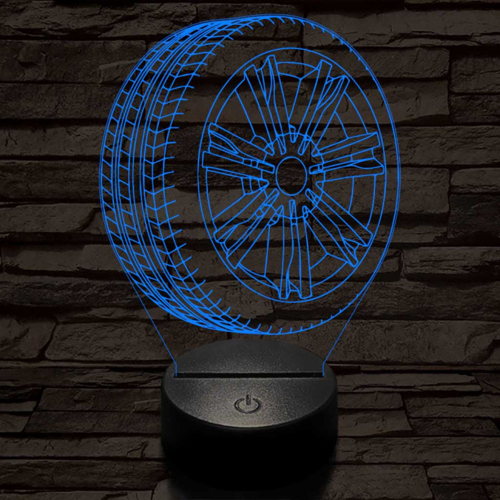 Abroncs felnivel 4 7 színű  3D led lámpa