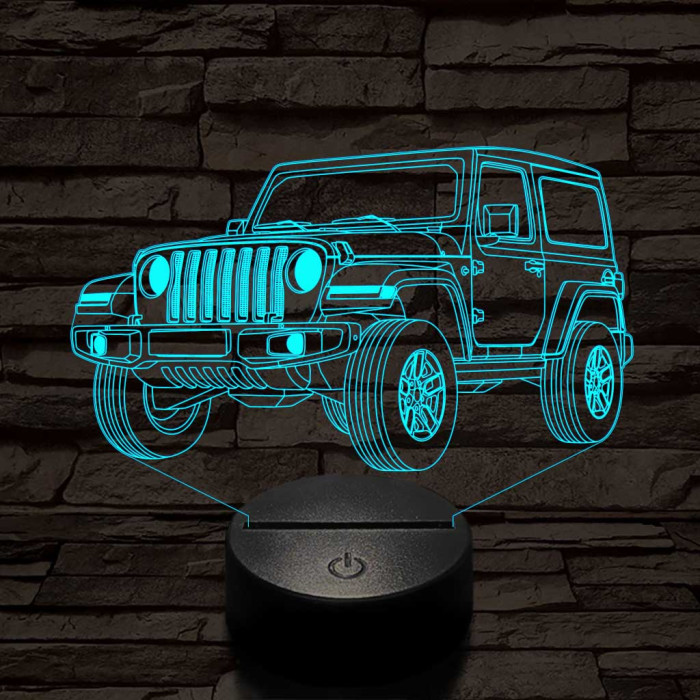 Jeep Wrangler Rubicon 7 színű 3D led lámpa
