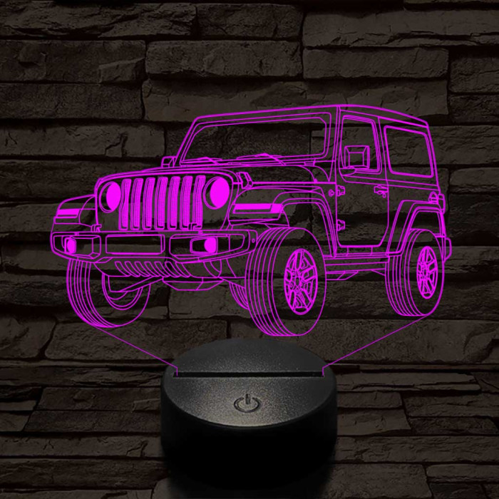 Jeep Wrangler Rubicon 7 színű 3D led lámpa