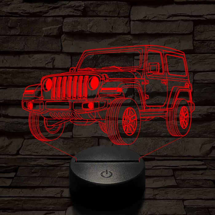 Jeep Wrangler Rubicon 7 színű 3D led lámpa