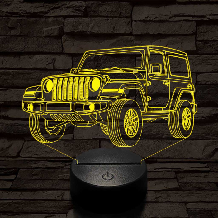 Jeep Wrangler Rubicon 7 színű 3D led lámpa