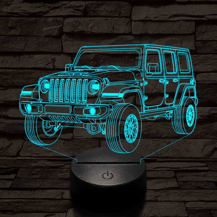 Jeep Wrangler Rubicon 7 színű 3D led lámpa