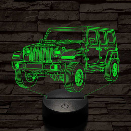 Jeep Wrangler Rubicon 7 színű 3D led lámpa