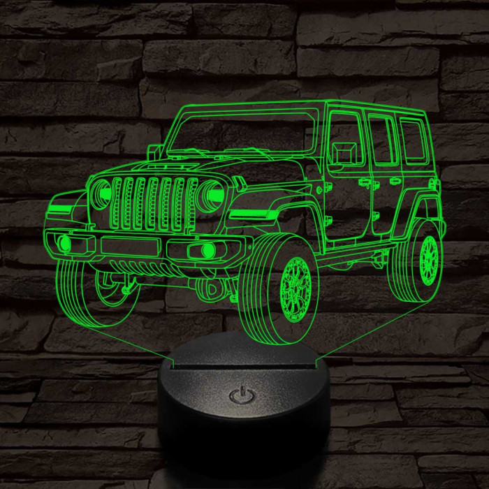Jeep Wrangler Rubicon 7 színű 3D led lámpa