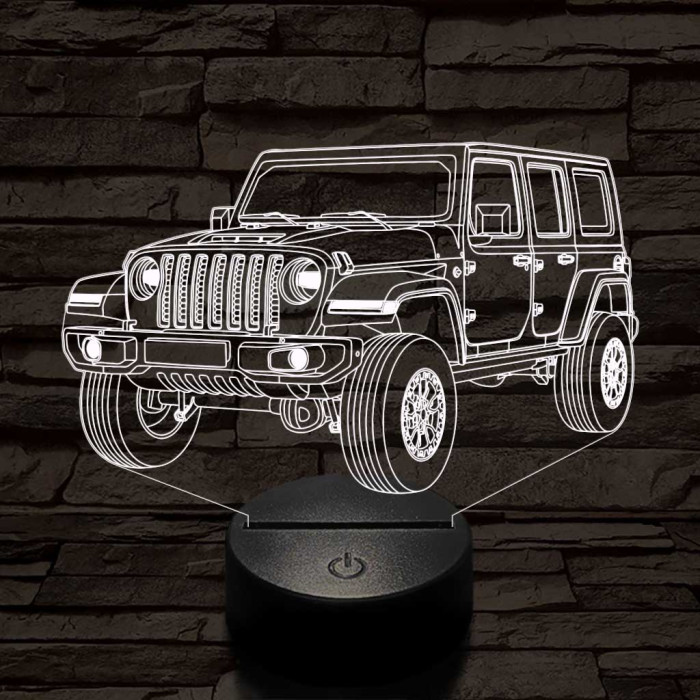 Jeep Wrangler Rubicon 7 színű 3D led lámpa