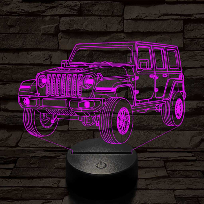 Jeep Wrangler Rubicon 7 színű 3D led lámpa