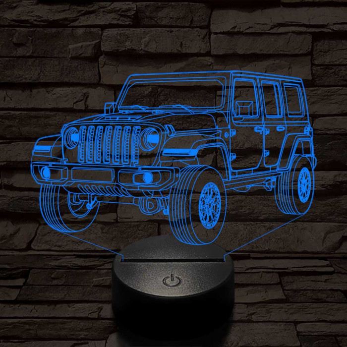 Jeep Wrangler Rubicon 7 színű 3D led lámpa