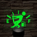 Üzemanyag mérő 7 színű  3D led lámpa