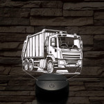 Kukásautó jobb 7 színű 3D led lámpa