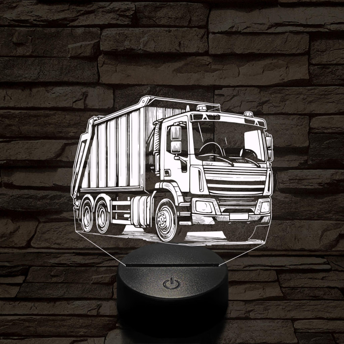 Kukásautó jobb 7 színű 3D led lámpa