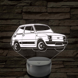 Fiat Polski 126 7 színű 3D led lámpa
