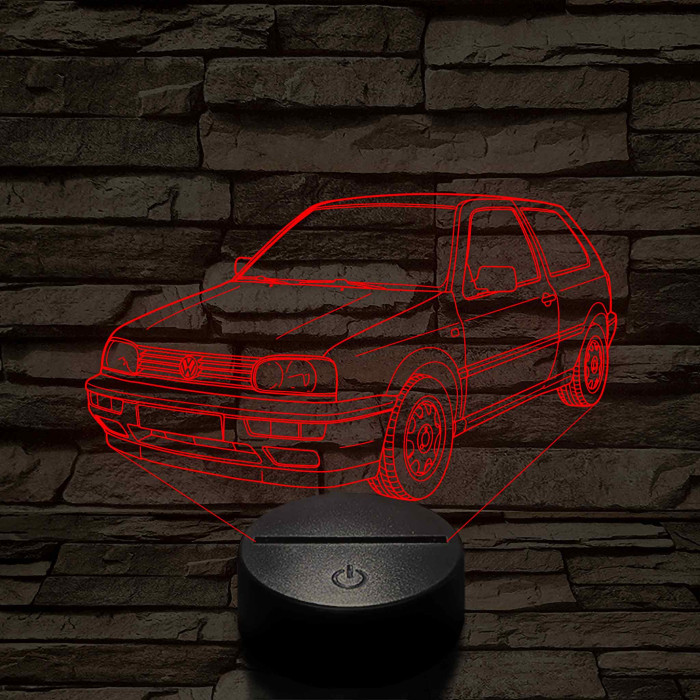 VW Golf MK3  7 színű 3D led lámpa