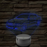 Klasszikus Coupé 2002-es 7 színű 3D led lámpa
