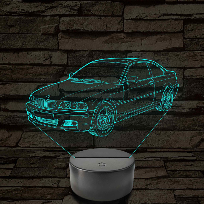 Klasszikus Coupé 2002-es 7 színű 3D led lámpa