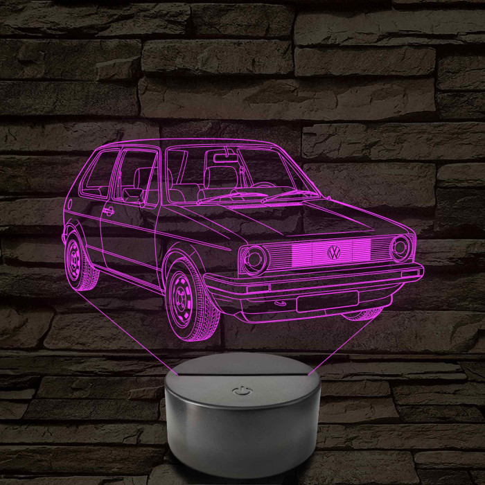 Volkswagen Golf 1 kereklámpás –  7 színű, színváltós 3D LED lámpa