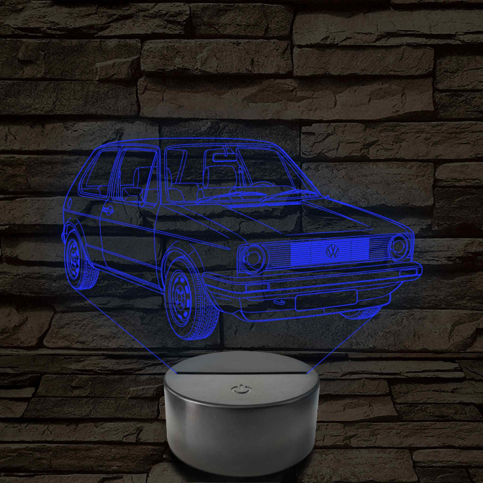 Volkswagen Golf 1 kereklámpás –  7 színű, színváltós 3D LED lámpa