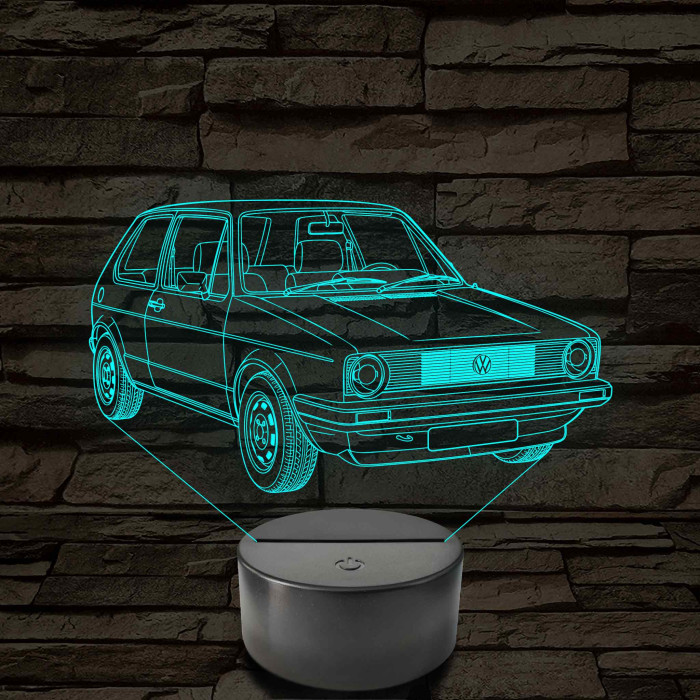 Volkswagen Golf 1 kereklámpás –  7 színű, színváltós 3D LED lámpa