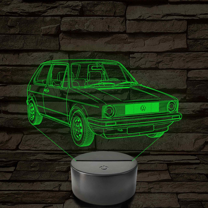 Volkswagen Golf 1 kereklámpás –  7 színű, színváltós 3D LED lámpa