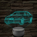 BMW E36 szemből - 7 színű, színváltós 3D led lámpa