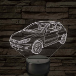 Peugeot 206 LED Lámpa – Egyedi rendszámmal gravírozható