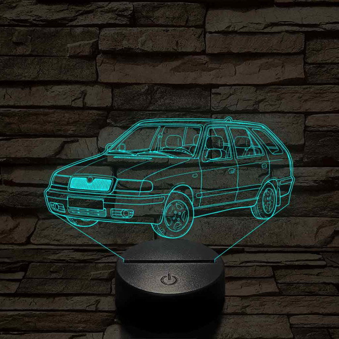 Skoda Felicia kombi 1999 – 7 színű, színváltós 3D LED lámpa