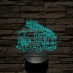 Tűzoltóautó rohamkocsi – 7 színű, színváltós 3D LED lámpa