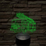 Tűzoltóautó rohamkocsi – 7 színű, színváltós 3D LED lámpa