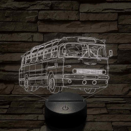 Ikarus 55 Bözsi busz – 7 színű, színváltós 3D LED lámpa