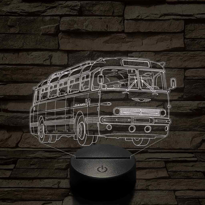 Ikarus 55 Bözsi busz – 7 színű, színváltós 3D LED lámpa