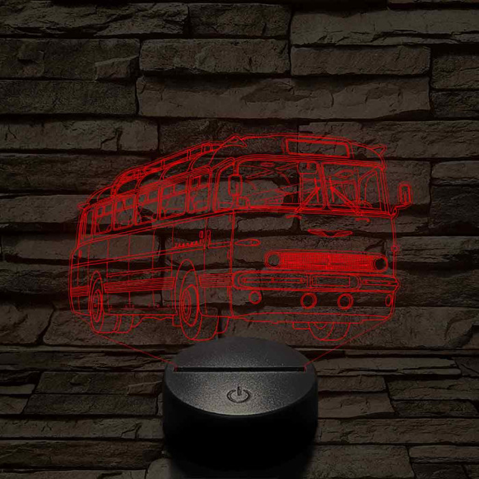Ikarus 55 Bözsi busz – 7 színű, színváltós 3D LED lámpa