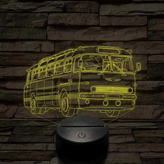 Ikarus 55 Bözsi busz – 7 színű, színváltós 3D LED lámpa
