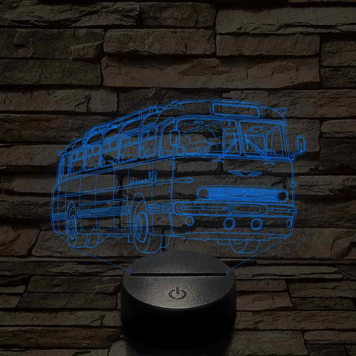 Ikarus 55 Bözsi busz – 7 színű, színváltós 3D LED lámpa