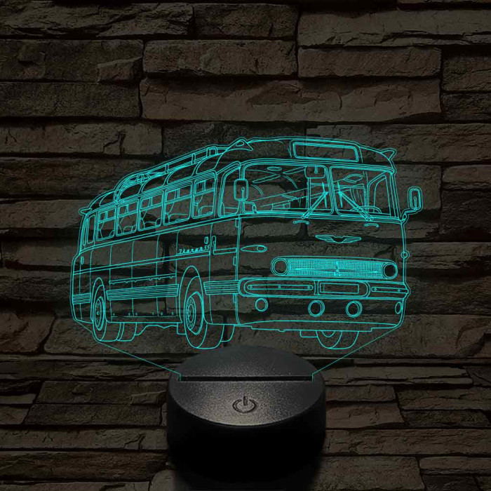 Ikarus 55 Bözsi busz – 7 színű, színváltós 3D LED lámpa